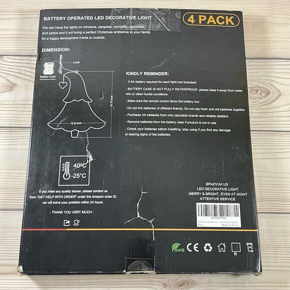 4 Pack LED Christmas Tree Window Silhouette 16” Lighted Decoration Green Remote - Picture 13 of 13